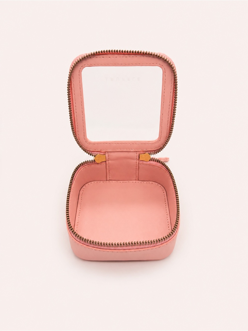 Truffle Clarity Petite Jetset Case Blush Saffiano Recycled Leather Travel Case - Picture 3 of 5